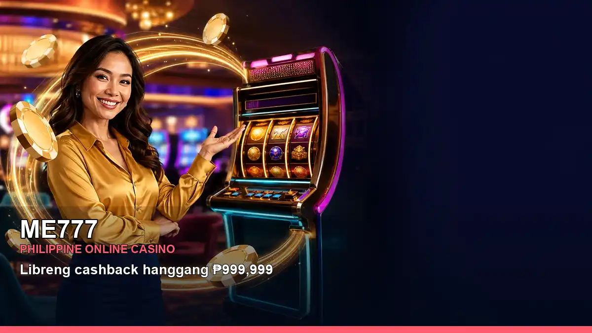 ME777 casino cashback rewards in a celebratory scene for the ME777 brand search, casino access, games, account help and